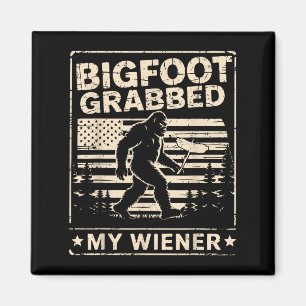 Bigfoot Grabbed Meine Dackel Usa Flag Funny Sasqua Magnet