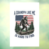 Bigfoot Grandpa Vintage American Flag Shirt Design Fensteraufkleber (Blatt 3)