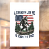 Bigfoot Grandpa Vintage American Flag Shirt Design Fensteraufkleber (Blatt 2)