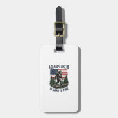 Bigfoot Grandpa Vintage American Flag Shirt Design Gepäckanhänger (Vorderseite vertikal)
