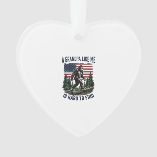 Bigfoot Grandpa Vintage American Flag Shirt Design Ornament (Vorderseite)