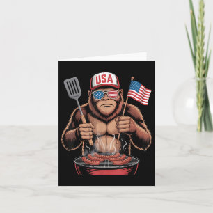 Bigfoot Grillen 4. Juli Funny Patriotic Sasquatch Karte