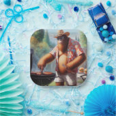 Bigfoot Grilling Burgers Pappteller (Party)