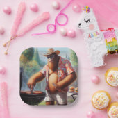 Bigfoot Grilling Burgers Pappteller (Party)