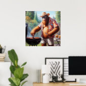 Bigfoot Grilling Burgers Poster (Heimbüro)