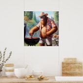 Bigfoot Grilling Burgers Poster (Küche)