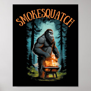 Bigfoot Grilling Sasquatch Pitmaster Grill Grillen Poster