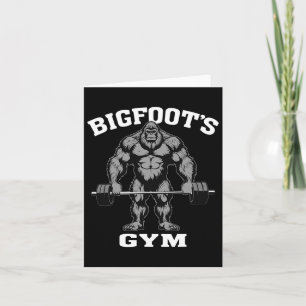 Bigfoot Gym Funny Sasquatch Bodybuilding Weightlif Karte