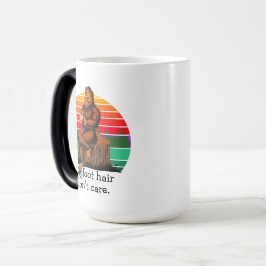 Bigfoot Hair Keine Sorge Sasquatch Funny 15oz Verwandlungstasse (Vorderseite Links)