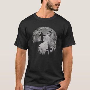 Bigfoot Halloween Black Cats Witchs Full Moon T-Shirt