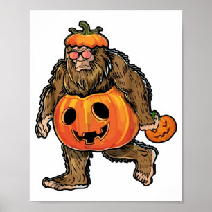 Bigfoot Halloween-Kürbis Halloween Poster