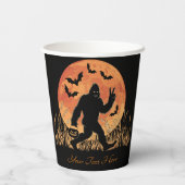 Bigfoot Halloween Orange und Black Personalizable Pappbecher (Rückseite)