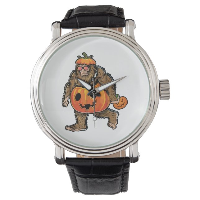 Bigfoot Halloween Pumphalloween Armbanduhr (Vorderseite)