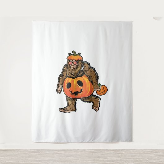 Bigfoot Halloween Pumphalloween Wandteppich (Vorderseite)