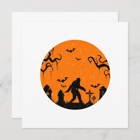Bigfoot Halloween Sasquatch Bats Horror Trick or T Einladung (Vorne/Hinten)