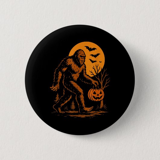 Bigfoot Halloween Sasquatch Button (Vorderseite)