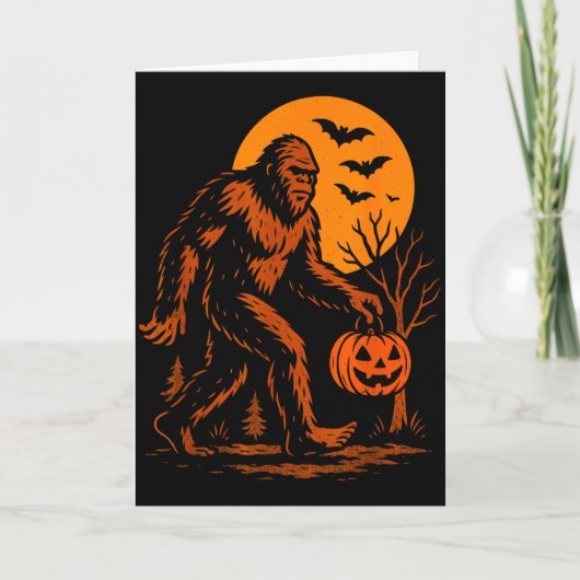 Bigfoot Halloween Sasquatch Jack O Lantern Karte (Vorderseite)