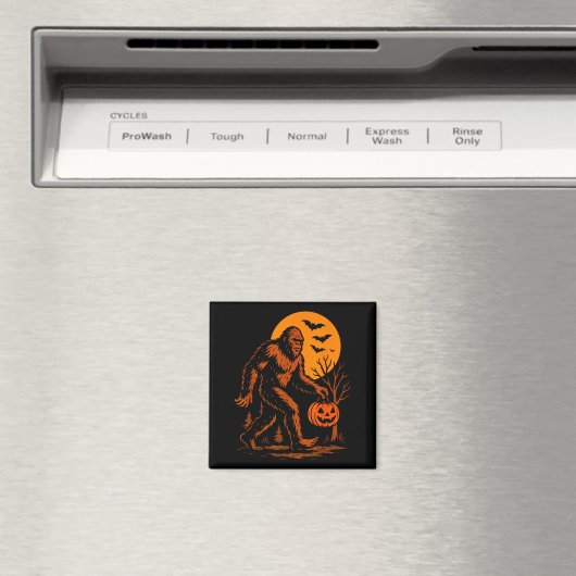 Bigfoot Halloween Sasquatch Jack O Lantern  Magnet (In Situ (Geschirrspüler))