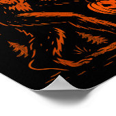 Bigfoot Halloween Sasquatch Jack O Lantern Poster (Ecke)