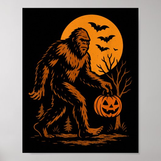 Bigfoot Halloween Sasquatch  Poster (Vorne)