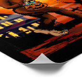 Bigfoot Halloween Trick oder Treat Rock auf Sasqua Poster (Ecke)