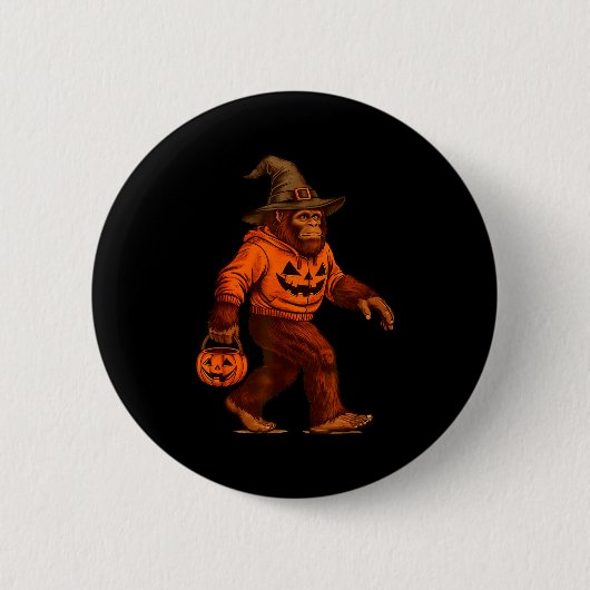 Bigfoot Halloween Trick Or Treat Sasquatch Costume Button (Vorderseite)