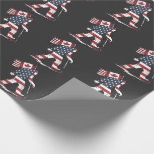 Bigfoot hält kanadische Flagge 51. Staat Trump Geschenkpapier