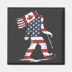 Bigfoot hält kanadische Flagge 51. Staat Trump  Magnet