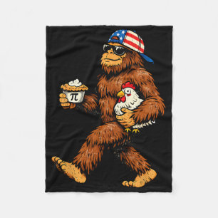Bigfoot hält Pi Math Huhn Lustiger Pi-Tag Lehren Fleecedecke