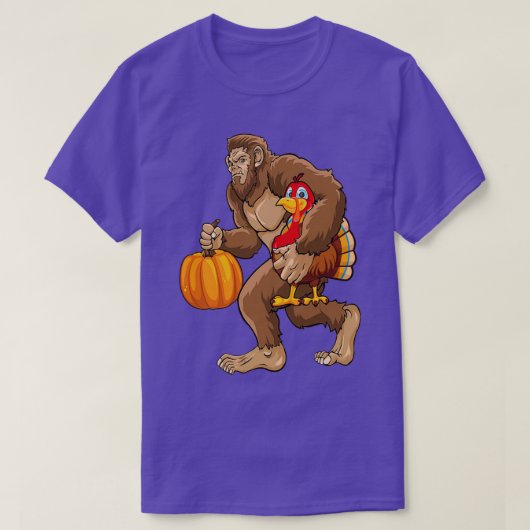 Bigfoot Happy Thanksgiving Feier Türkei Liebe T-Shirt (Design vorne)