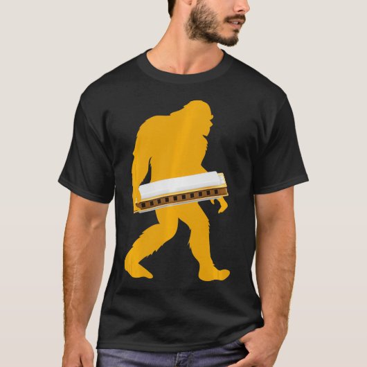 Bigfoot Harmonica Sasquatch Harpist French Harp Pl T-Shirt (Vorderseite)