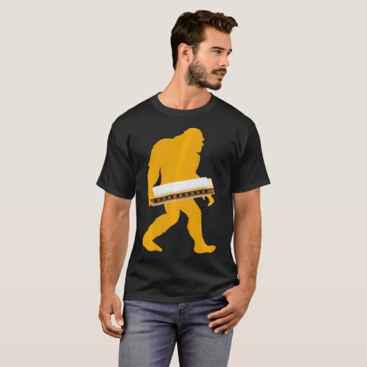 Bigfoot Harmonica Sasquatch Harpist French Harp Pl T-Shirt (Vorne ganz)