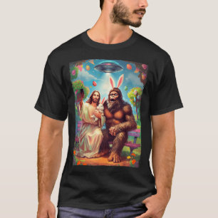Bigfoot-Häschen lustiges Ostern Jesus Sasquatch Se T-Shirt