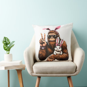 Bigfoot-Hase Lustiger Ostertag Sasquatch Kissen