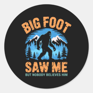 Bigfoot hat mich lustig gesehen Retro Sasquatch Bi Runder Aufkleber