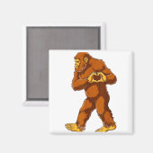 Bigfoot Heart Hands Funny Sasquatch Lover Valentin Magnet (Vorderseite/Rückseite)
