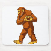 Bigfoot Heart Hands Funny Sasquatch Lover Valentin Mousepad (Vorne)