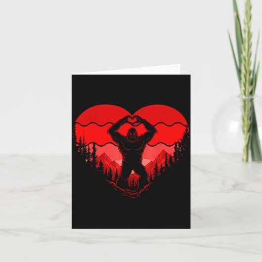 Bigfoot Heart Valentine's Day Boys Girls Kids Love Karte (Vorderseite)