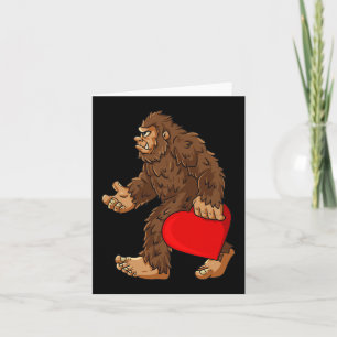 Bigfoot Heart Valentine's Day Boys Girls Kinder Sa Karte