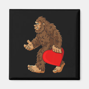 Bigfoot Heart Valentine's Day Boys Girls Kinder Sa Magnet