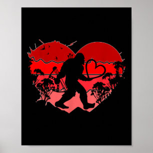 Bigfoot Heart Valentinstag Bigfoot Valentine Poster