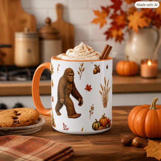 Bigfoot Herbsternte-Kürbismuster Tasse