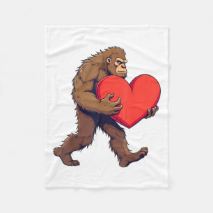 Bigfoot Herz Frohen Valentinstag Liebe Sasquatch Fleecedecke