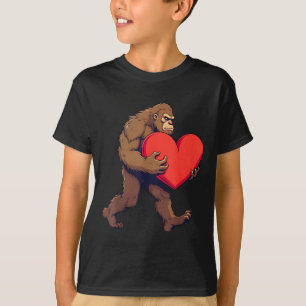 Bigfoot Herz Frohen Valentinstag Liebe Sasquatch T-Shirt