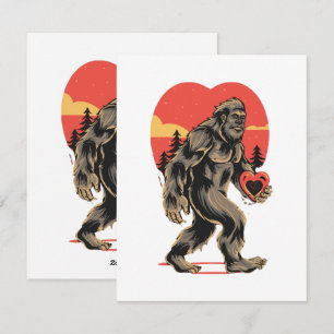Bigfoot Herz Valentinstag Feiertagskarte