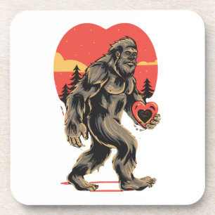 Bigfoot Herz Valentinstag Getränkeuntersetzer