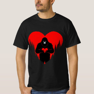 Bigfoot Herz Valentinstag Unisex T-Shirt, Liebe T-Shirt