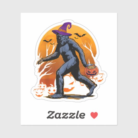 Bigfoot Hexch Pumpkin Halloween Sasquatch Lovers Aufkleber (Blatt)