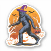 Bigfoot Hexch Pumpkin Halloween Sasquatch Lovers Aufkleber (Vorderseite)
