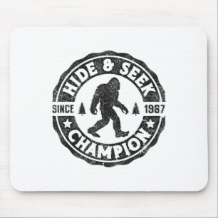 Bigfoot Hide and Seek Champion Funny Sasquatch Ret Mousepad